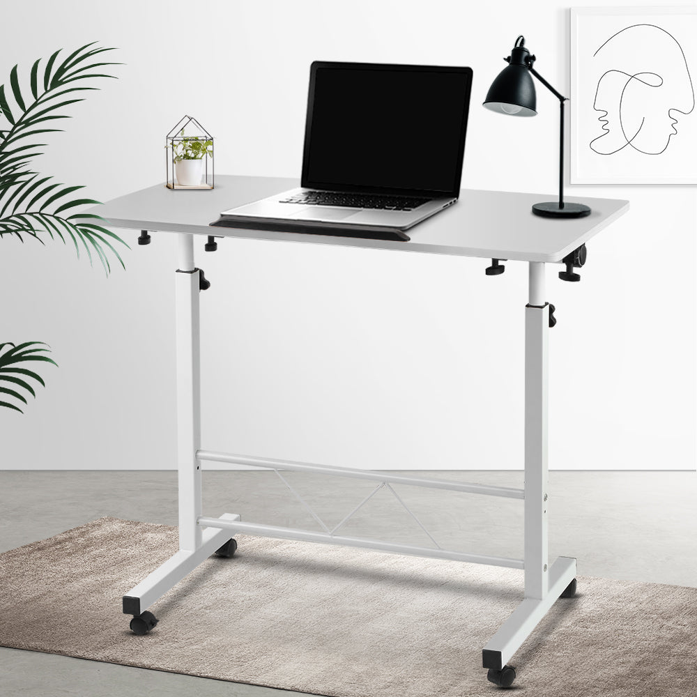 Portable Computer Height Adjustable Table - White