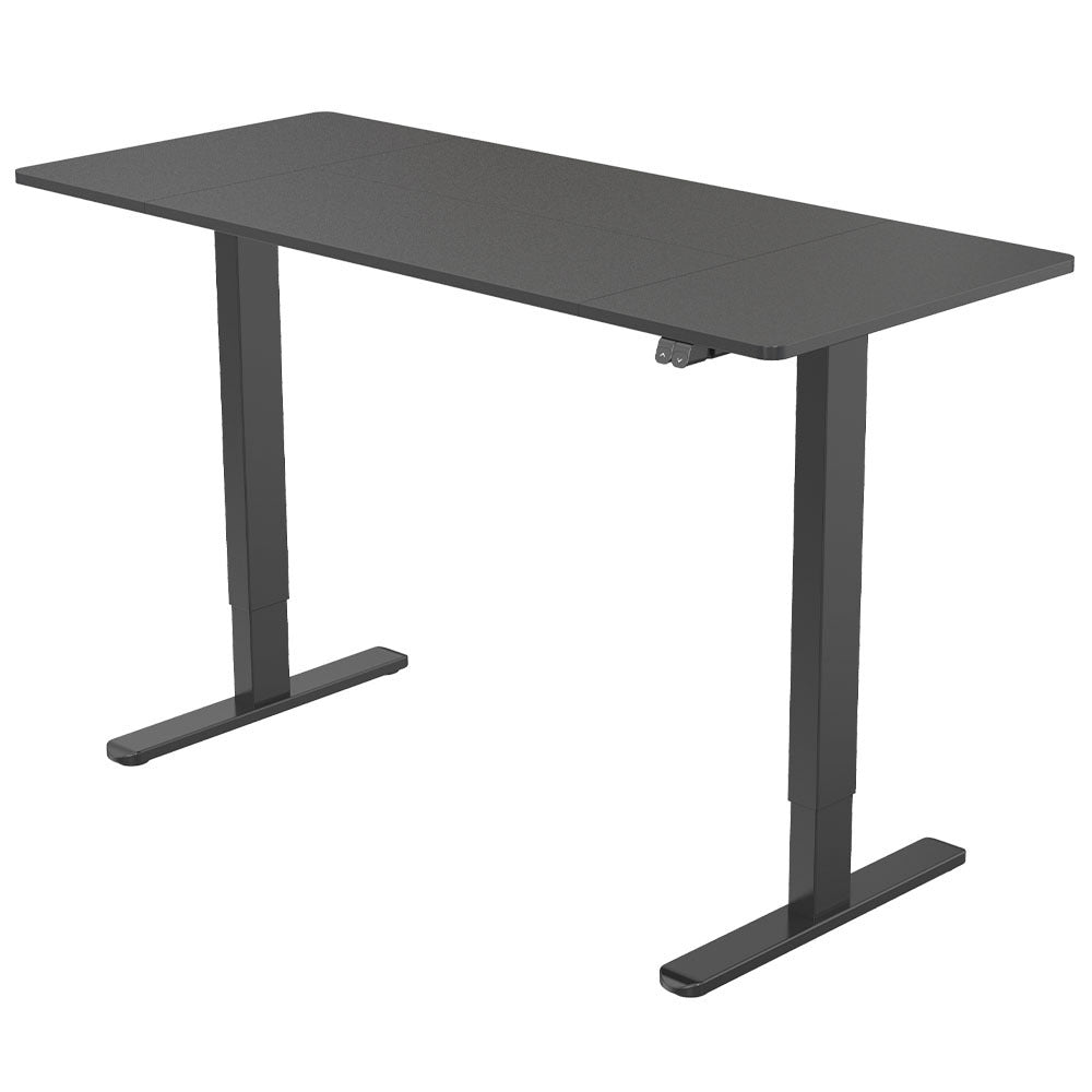 Fortia Sit To Stand Up Standing Desk, 140x60cm, 72-118cm Electric Height Adjustable, 70kg Rated Black/Black Frame