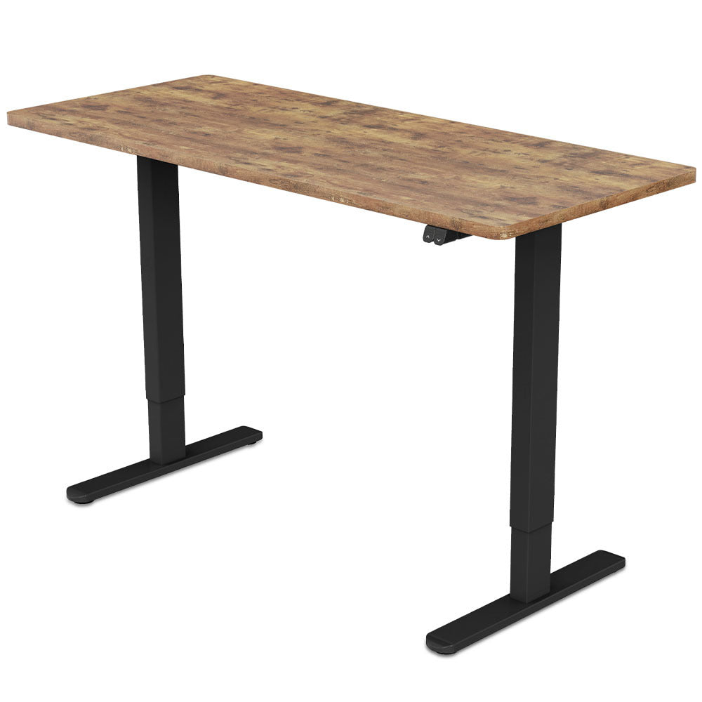 Sit Stand Standing Desk, Height Adjustable, Oak style/Black Frame